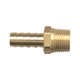 Brass Hose Barb - 1/2 Inch Hose Inner Diameter (HID) x 1/4 Inch Male Pipe Thread (MPT)