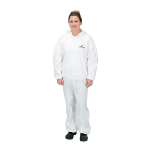 NSI ActivGARD® LX Polyethylene-Coated Polypropylene Standard DisposableCoveralls with Hood, Elastic Wrists & Ankles, 2XLarge