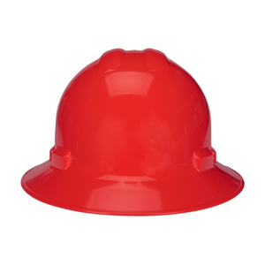 NSI Power Shell® II 4-Point Ratchet Suspension Full Brim Hard Hat, Red