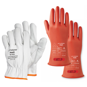 Electrical Insulating And Leather Protector Glove Set - Size 8