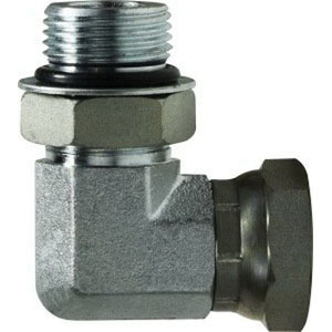 9/16-18X1/2 (3/8 OD) 90 Degree O-Ring Swivel Adapter