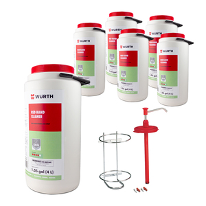 Red Hand Cleaner - 4L 6 pack includes pump and bracket