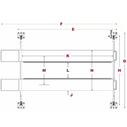 HDS-27X / 27,000lb Capacity 4 Post Lift Extended Length