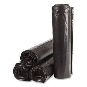 High-Density Commercial Can Liner Value Pack, 45 gal, 19 mic, 40" x 46", Black, 25 Bags/Roll, 6 Car