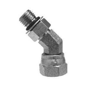 3/4-16X1/4 (1/2 OD) 45 Degree O-Ring Swivel Adapter