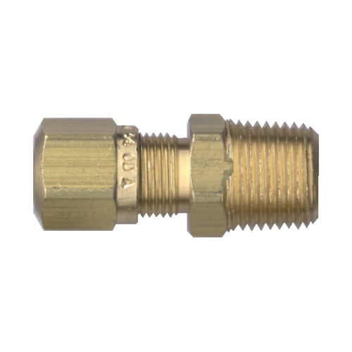 Brass DOT Air Brake Fitting Nylon Tube Connector - 3/8 Inch Tube To 1/8 Inch Male Pipe Thread (MPT)
