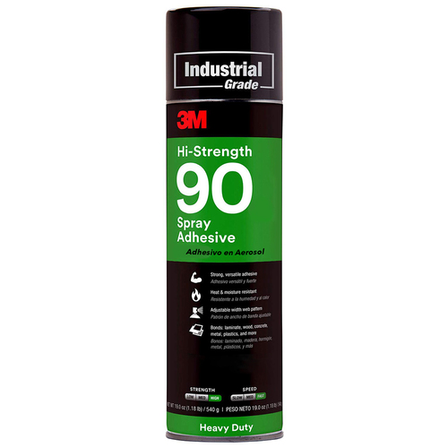 3M Hi-Strength Spray Adhesive 90, Inverted, Clear, aerosol  24 fl ozCan