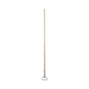 Spring Grip Metal Head Mop Handle For Most Mop Heads, Wood, 60", Natural