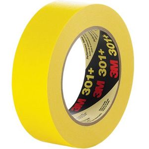3M&trade; Performance Yellow Masking Tape 301+ - .71 Inch (18mm) x 60Yards (55m) - 5.4 Mil