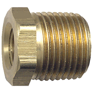 Brass Pipe - Fittings Bushing - 3/4 Inch Male Pipe Thread (MPT) x 1/4 Inch Female Pipe Thread (FPT)