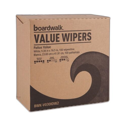 Value Wipers, 9.33 X 16.5, White, 100 Dispenser Packs, 9 Dispenser Packs/Carton