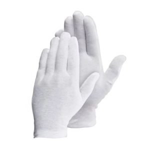 Light Weight - Unhemmed Cotton Gloves - 10 Inch - 12 Pack