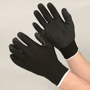 NSI Economical Rubber Palm Coated Polyester Work Gloves - Black - Xsmall