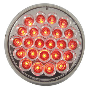Red Stop/Turn Clear Round Lens 24 LEDS 4 1/4"X 7/8"