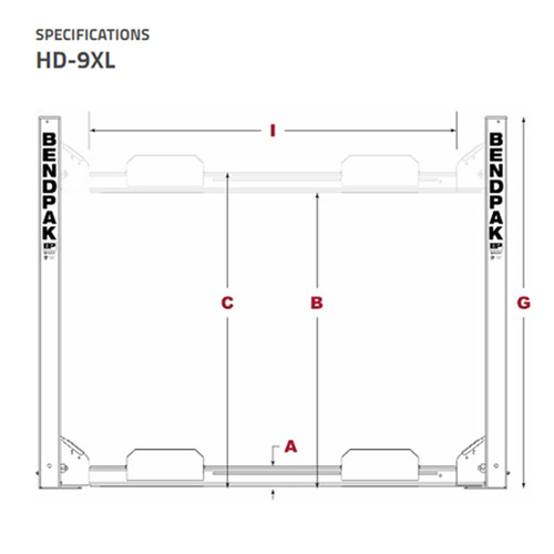 HD-9XL / 9,000lb Capacity 4 Post Lift / Regular Width / Extended Length