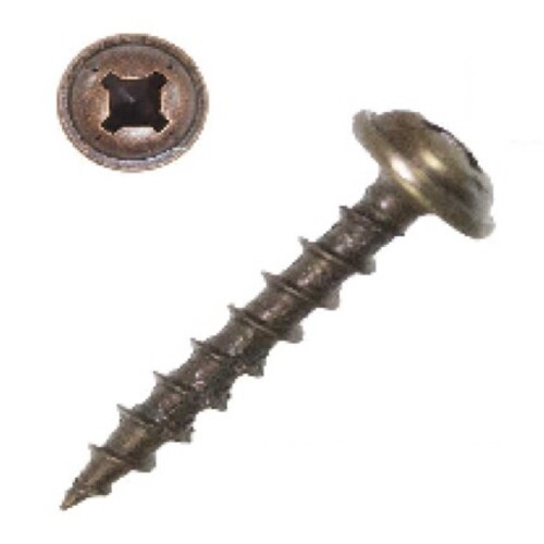 #8 x 1 in. Round Washer Head, Bronze, Combo drive- square/phillips