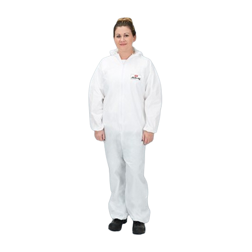 NSI ActivGARD® LX Polyethylene-Coated Polypropylene Standard DisposableCoveralls with Hood, Elastic Wrists & Ankles, Medium