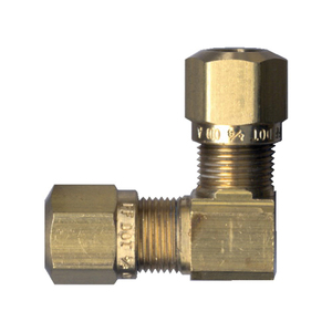 Brass DOT Air Brake - Fittings For SAE J844D - Nylon Tubing - 90-Degree Elbow Tube to 3/8 Inch Tube