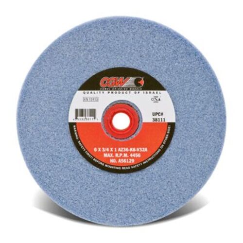 Bench and Pedestal Wheel - 6 x 1 x 1 - Type 1 - 120 Grit - Hardness K - White