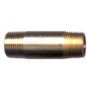 Brass Pipe - Fittings Long Nipple - 1/8 Inch Male Pipe Thread (MPT) x 2 Inch Overall Length (OAL)