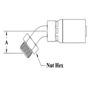 1/4 HOSE 3/8X24 M INVERT FLARE 45