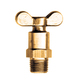Brass Drain Cocks - Valve Needle Seat - One Piece - Plug and Handle - 1/8 Inch Male Pipe Thread (MPT)