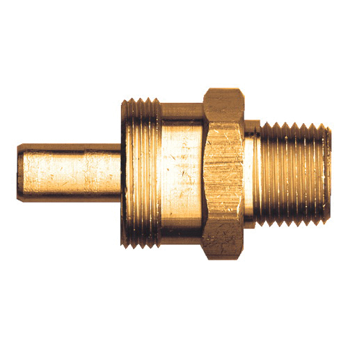 Brass DOT Air Brake - Terminal Bolts Coupler - 1/2 Inch Hose Inner Diameter (HID) x 3/8 Inch Male Pipe Thread (MPT)