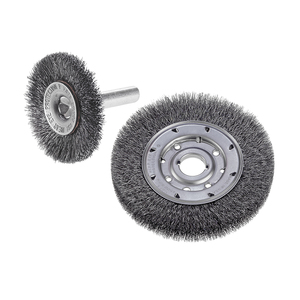 Crimped Wire Wheel Brush - Medium Face - 3/4 Inch - Carbon - Wire Size .014