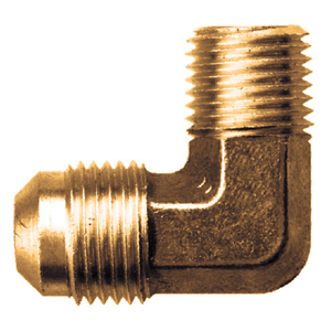 Brass SAE 45-Degree Flare 90-Degree Elbow - Tube to Male Pipe - 5/16 Inch Tube x 1/8 Inch Male Pipe Thread (MPT)