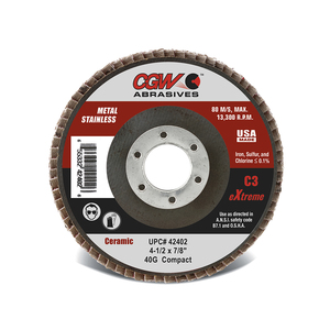 eXtreme C3 Ceramic Flap Disc - Compact - 4-1/2 x 7/8 - 36 Grit