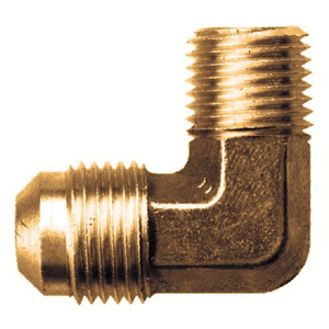 Brass SAE 45-Degree Flare 90-Degree Elbow - Tube to Male Pipe - 5/8 Inch Tube x 1/2 Inch Male Pipe Thread (MPT)
