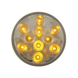 Amber Signal Clear Round Lens 10 LEDS 4 1/4"X 7/8"