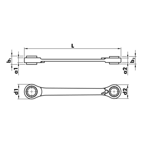 ZEBRA POWERDRIV® (12-Point) Double Box End Ratchet Wrench 4-In-1 - 16mm x 17mm + 18mm x 19mm