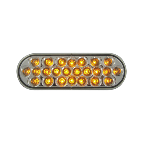 Amber Turn/Park/Tail Clear Oval 24 LED 6 1/2