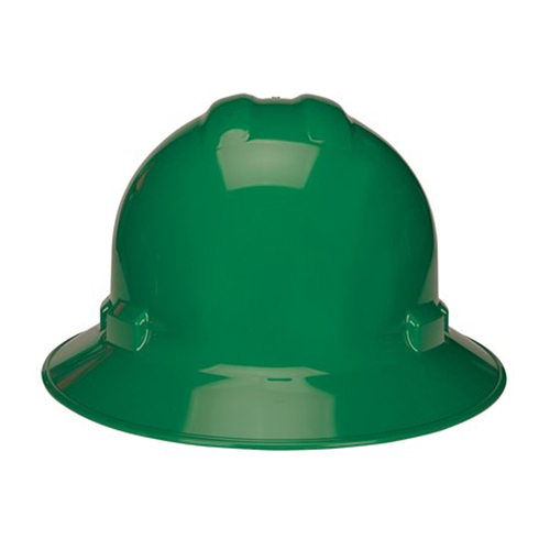 NSI Power Shell® II 4-Point Ratchet Suspension Full Brim Hard Hat, Green