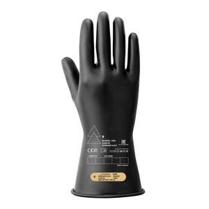 Electrical Insulating Gloves - Class 0 - 11 Inch - Black - Size 8