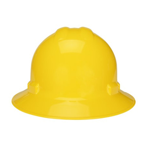NSI Power Shell® II 4-Point Ratchet Suspension Full Brim Hard Hat,Yellow