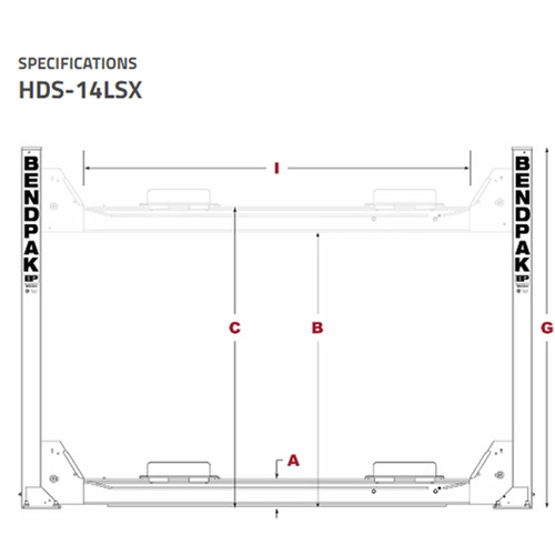 HDS-14LSX / 4 Post Alignment Lift Extended Length / Includes: Turn &Slip Plates