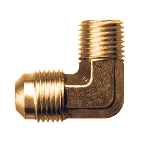 Brass SAE 45-Degree Flare 90-Degree Elbow - Tube to Male Pipe - 3/8 Inch Tube x 1/4 Inch Male Pipe Thread (MPT)