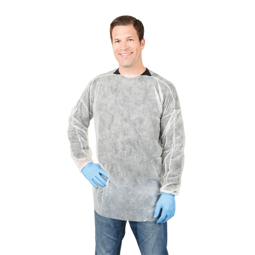 NSI ActivGARD® Disposable White Pullover Smock - 50 Smocks/Case - XLarge