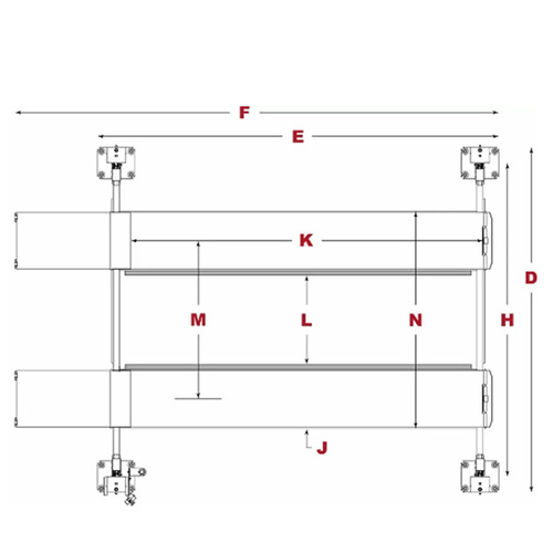 HD-7P / 7,000lb Capacity 4 Post ANrrow Width Car Lift / High Rise