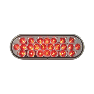 Red Stop/Turn/Tail Clear Oval 24 LED 6 1/2"X 2 1/4"X 1