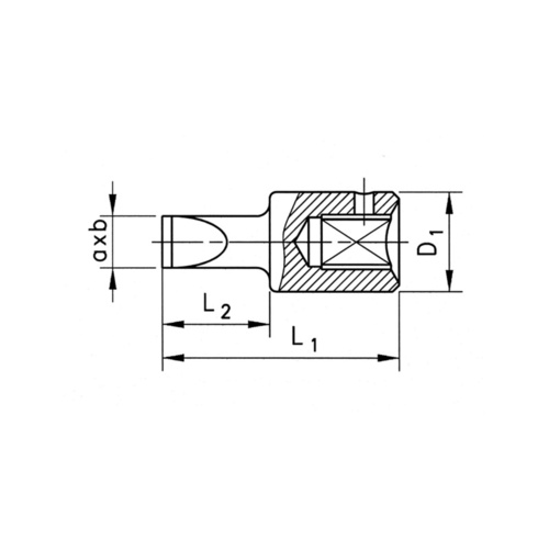 ZEBRA 1/4 Inch Slotted Socket Bit - 6.5mm X 1.2mm