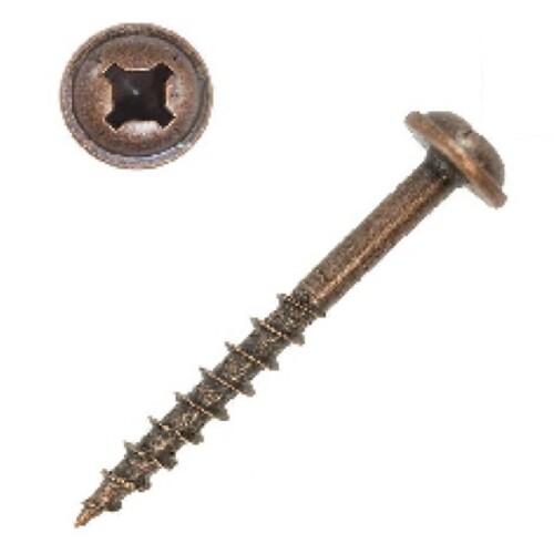 #8 x 2 in. Round Washer Head, Bronze, Combo drive- square/phillips