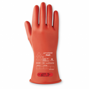 Electrical Insulating Gloves - Class 0 - 11 Inch - Red - Size 8