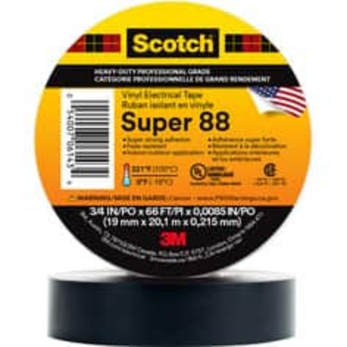 Scotch® Super 88 Electrical Tape - 3/4 Inch x 66 Feet - 8.8 Mil