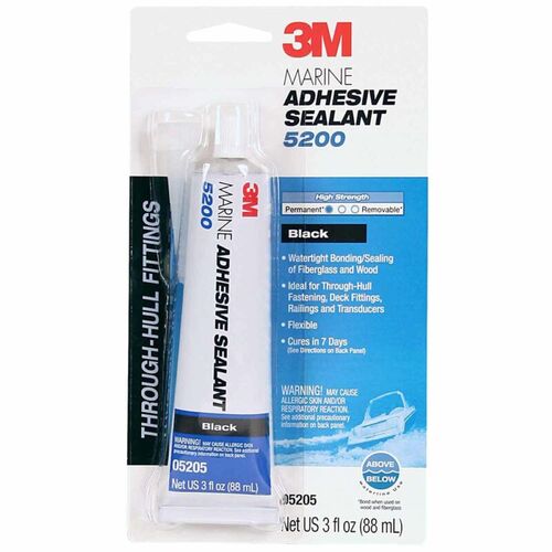 3M Marine Adhesive Sealant 5200, Black, 3 oz Tube