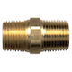 Brass Pipe - Fittings Hex Nipple Male Pipe Thread (MPT) - 3/8 x 1/4 Inch Pipe