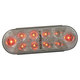 Red Stop/Turn Oval Clear Lens 10 LED 6 1/2"X 2 1/4"X 1 1/8"
