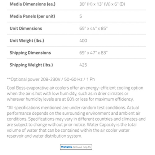 COOL BOSS EVAPORATIVE AIR COOLER / 36